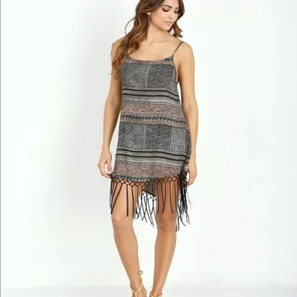 Cleobella RARE! Sadira Fringe Dress Woodblock